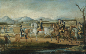 President Washington reviews troops en route to western Pennsylvania.